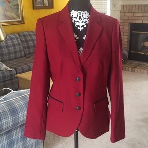 BROOKS BROTHERS Jacket in Deep Red with Navy Trim